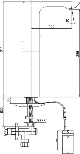 Смеситель E.C.A. Photoscell 108108036EX для раковины