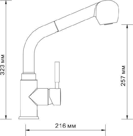 Смеситель Wasserkraft A8237 для кухонной мойки, светлая бронза
