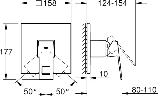 Смеситель Grohe Eurocube 24061000 для душа