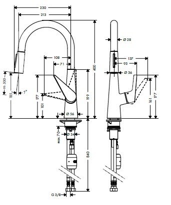 Смеситель для кухни Hansgrohe Talis S  72813000 hog1