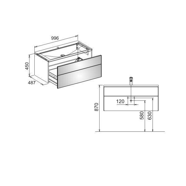 Тумба под раковину Keuco Royal Reflex  цвет-трюфель 34070140000 hog2