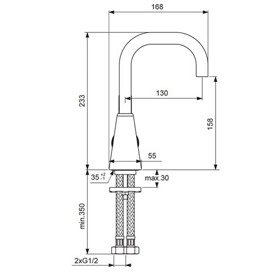 Смеситель для умывальника Vidima UNO, рукоятка сбоку, BA235AA