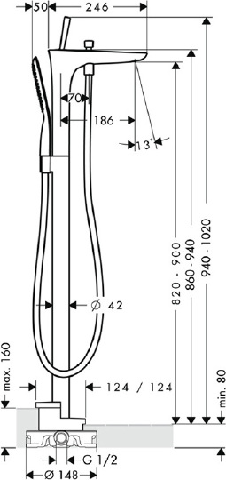 Смеситель Hansgrohe PuraVida 15473000 для ванны с душем