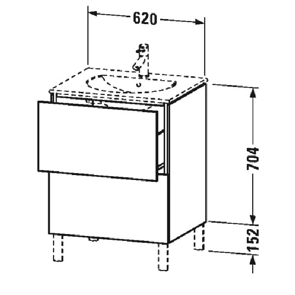 Тумба под раковину Duravit L-Cube цвет-орех брашированный LC660506969 hog2