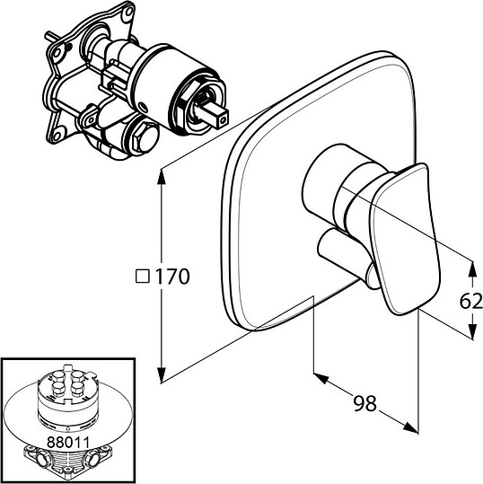 Смеситель Kludi Ambienta 536500575 для ванны с душем