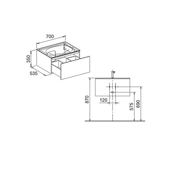 Тумба под раковину Keuco Edition 11  цвет-белый 31241300000 hog2