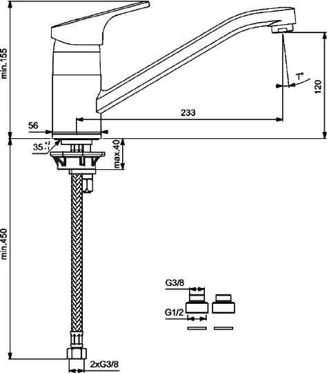 Смеситель Vidima ВидимаФорм BA068AA для кухонной мойки