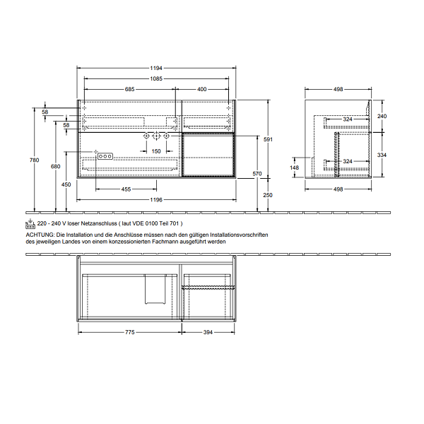 Тумба под раковину Villeroy&Boch Finion  цвет-Gold Matt F070HFPD hog2