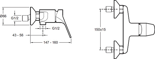 Смеситель Jacob Delafon Brive E75765-CP для душа