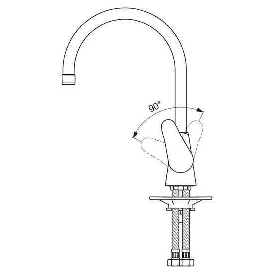 Смеситель для кухонной мойки Vidima ORION, рукоятка сбоку, BA365AA