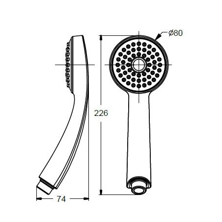 Душевая лейка Vidima SEVAJET M1, 1-функциональная, 80 мм, BA183AA