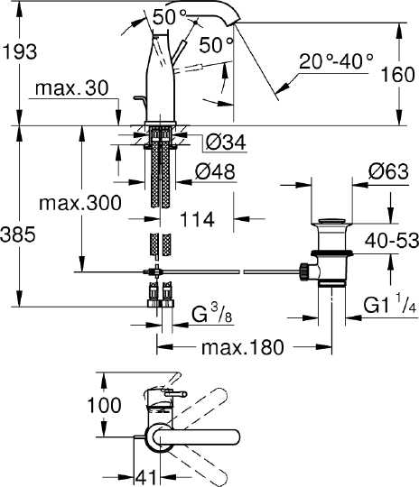 Смеситель Grohe Essence New 23462DC1 для раковины