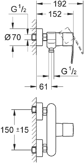 Смеситель Grohe Wave Cosmopolitan 23208000 для душа