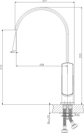 Смеситель Rossinka Z Z35-25 для кухонной мойки