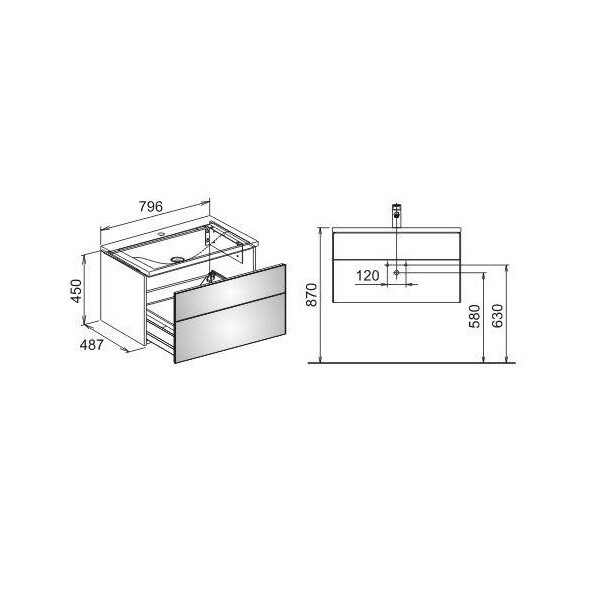 Тумба под раковину Keuco Royal Reflex  цвет-магнолия 34060220000 hog2