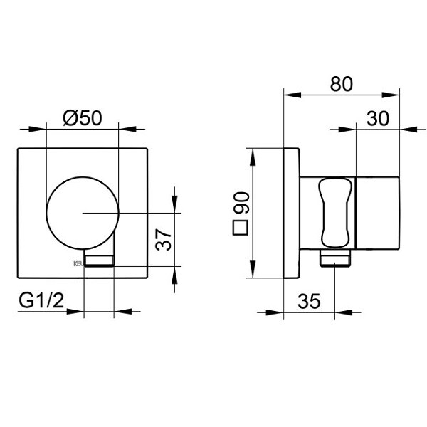 Переключатель на 2 потребителя Keuco IXMO 59556010202