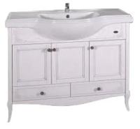 Подстолье ASB-Woodline Салерно 105 под умывальник Классик 1050 Белый (патина серебро) 9697