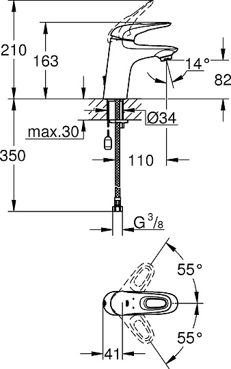 Смеситель Grohe Eurostyle New 33557003 для раковины