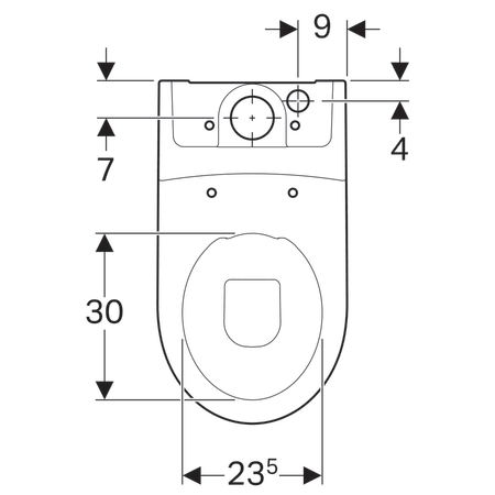 Чаша унитаза напольного безободковая Geberit iCon, Rimfree, глубина 680 мм 200460000