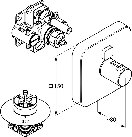 Термостат Kludi Push 388010538 для душа