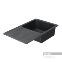 Мойка для кухни Aquaton Аманда прямоугольная с крылом графит 1A712832AD210