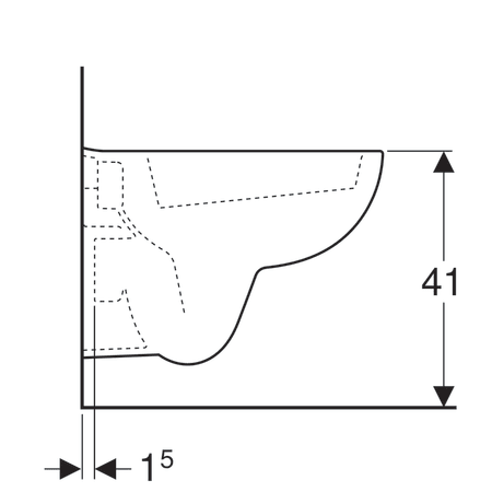 Унитаз подвесной, Geberit Renova Compact, классический 203245000