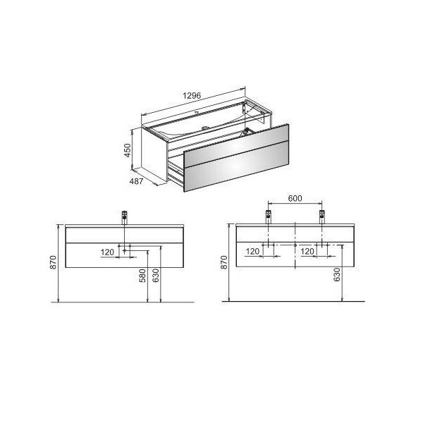 Тумба под раковину Keuco Royal Reflex  цвет-белый глянцевый 34080210000 hog2