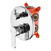 Смеситель встраиваемый подключение на 3 выхода в монтажном боксе Swedbe Platta 5521