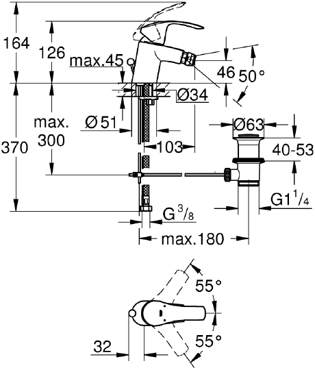 Смеситель Grohe Eurosmart New 23789002 для биде
