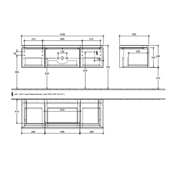 Тумба под раковину Villeroy&Boch Legato  цвет-серый глянцевый B69800FP hog2