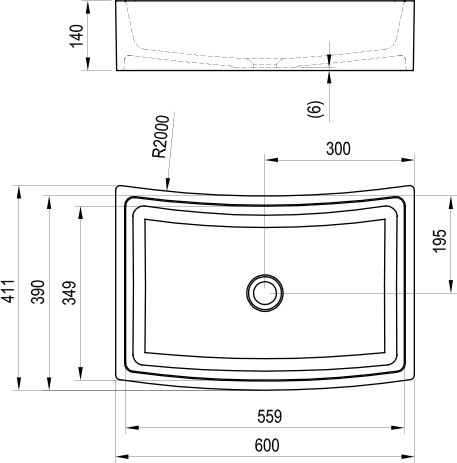 Раковина Ravak Formy 02 60, XJG01212000