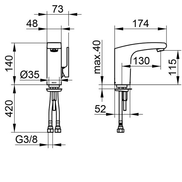 Смеситель для раковины Keuco Elegance, 51602010100