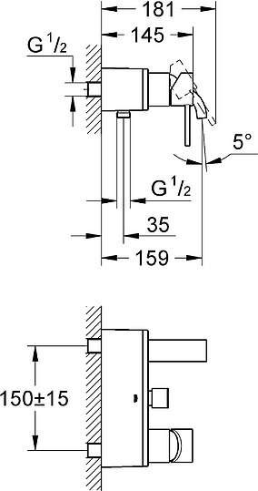 Смеситель Grohe Allure 32826000 для ванны с душем