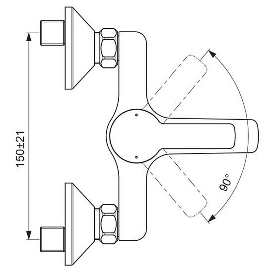 Настенный смеситель для ванны/душа Vidima UNO, BA322AA