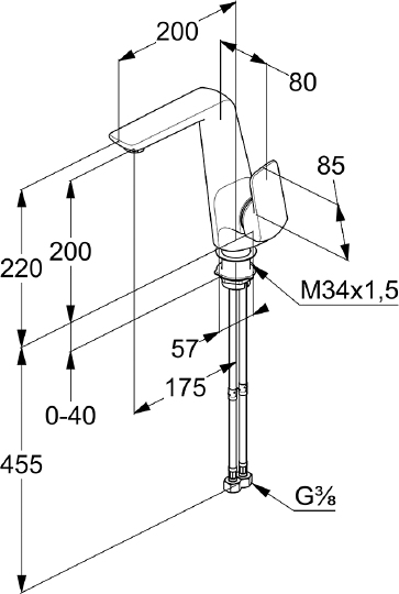 Смеситель Kludi Ameo 410240575 для раковины