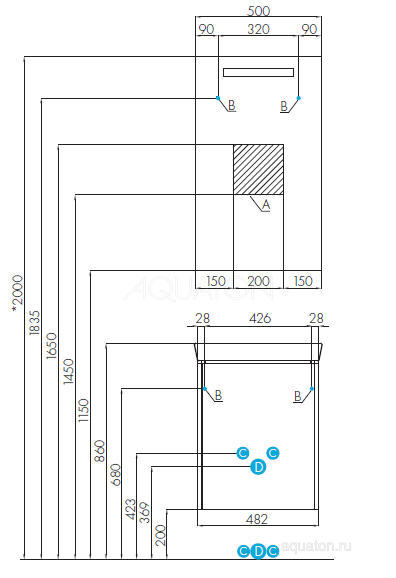 Тумба под раковину Aquaton Йорк 50 М белый, выбеленное дерево 1A170901YOAY0