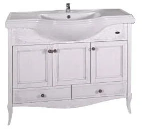 Подстолье ASB-Woodline Салерно 105 под умывальник Классик 1050 Белый (патина серебро) 9697