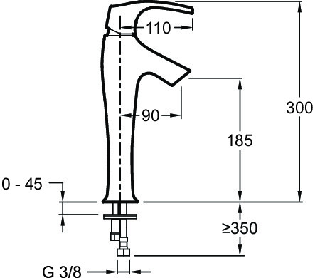 Высокий смеситель для раковины Jacob Delafon Symbol E19774-CP