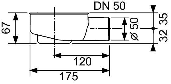 Сифон TECEdrainline «заниженный» DN 50 боковой слив 650000