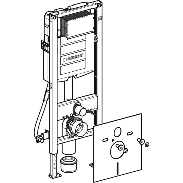Инсталляция Geberit Duofix для подвесного унитаза, 112 см, со смывным бачком скрытого монтажа Sigma 12 см, узкое исполнение 111.361.00.5
