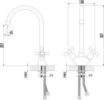 Смеситель Lemark Benefit LM2505C для кухонной мойки