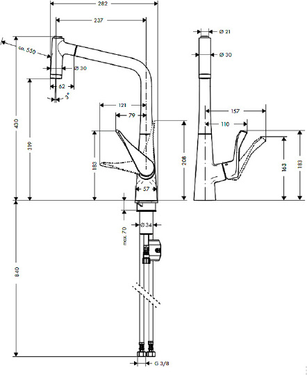Смеситель для кухни Hansgrohe Metris 14820800