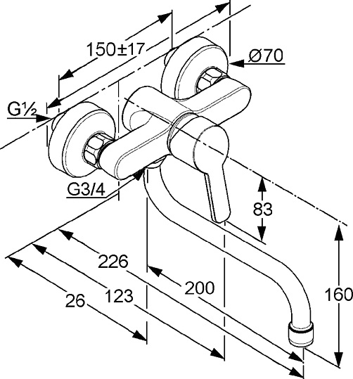 Смеситель Kludi Logo Neo 379240575 универсальный
