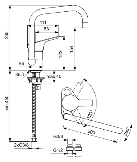 Смеситель Vidima ВидимаФорм BA070AA для кухонной мойки