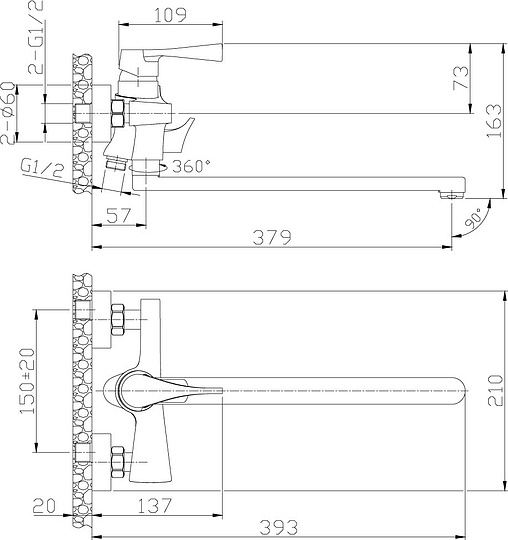 Смеситель Rossinka RS34 RS34-32 универсальный
