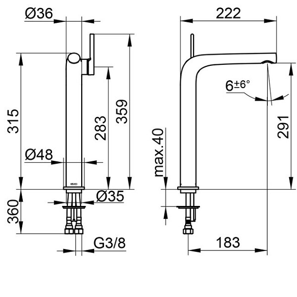 Смеситель для раковины Keuco Edition 400  51502010103 hog