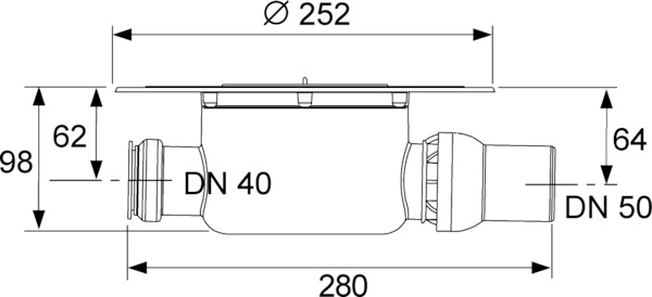 Сифон TECEdrainpoint S DN 50, стандартный, с универсальным фланцем  Seal System 3601500