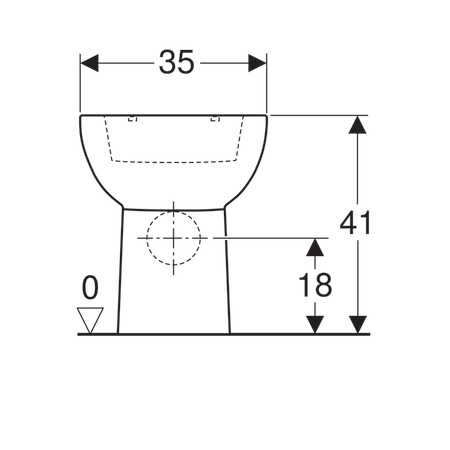 Чаша унитаза напольного для смывного бачка наружного монтажа Geberit Smyle, глубина 54 см 500.213.01.1