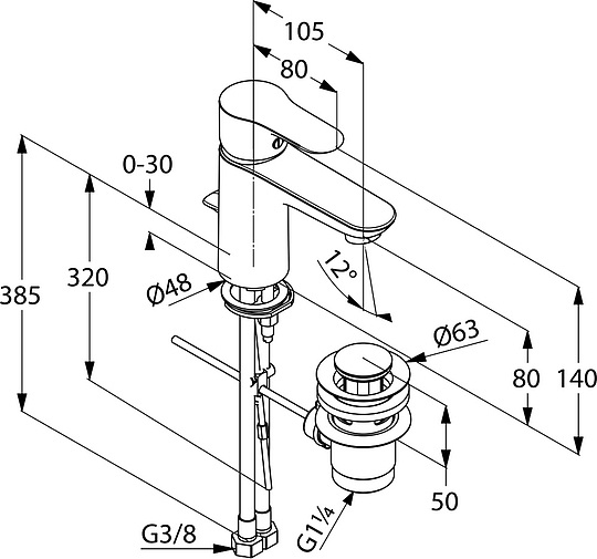 Смеситель Kludi Objekta 322330575 для раковины