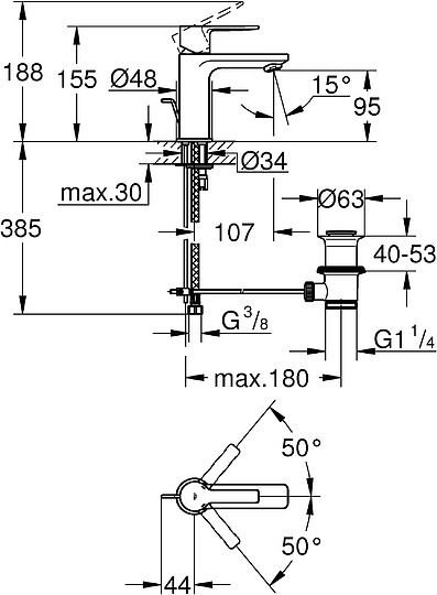 Смеситель Grohe Lineare New 32109001 для раковины